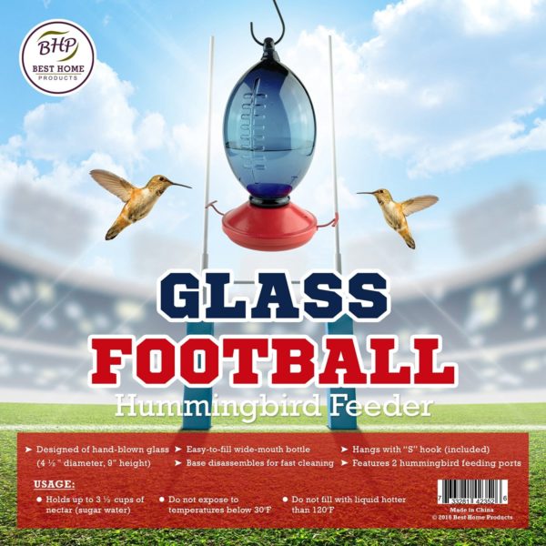 Glass Football Hummingbird Feeder