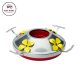 Hummingbird Feeder Base with Perch & Tray Replacement (Silver w/ Yellow Flowers)